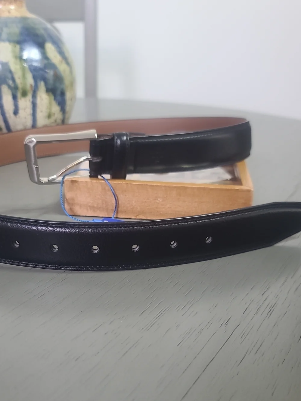 Vince Camuto Classic Black Leather Men’s Belt Size 36